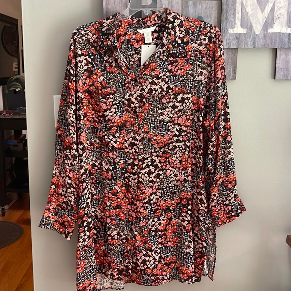H&M Floral Shirt Dress
